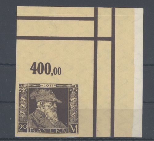 Bayern Michel Nummer 91 II, 20 Mark 1911 ** vom Eckrand, FA Kopie BPP
