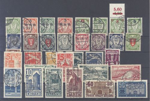Danzig Michel Nummer 236-66, Jahre 1933-36 gestempelt