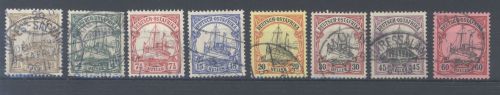Dt. Kolonien Ostafrika Michel Nr. 22-29, Freimarken 1905-19 gestempelt