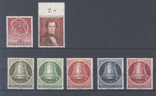 Berlin, kleiner ** Posten aus 1950-51 auf Steckkarte