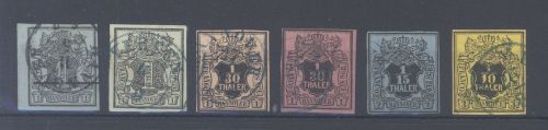 Hannover Michel Nummer 1-5, Freimarken 1850-51 gestempelt