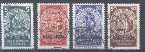 Dt. Reich Michel Nr. 508-11 aus Nothilfeblock 2 gestempelt, meist gp. BPP