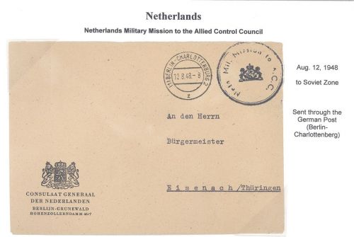 All. Besetzung, Brief Niederländische Militär Mission 1948 in die SBZ