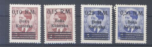 Dt. Bes. 2. WK Kotor Michel Nummer 7-10, Freimarken 1944 **