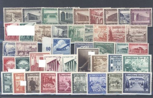 Dt. Reich, ** Posten aus den Jahren 1936-39 auf Steckkarte