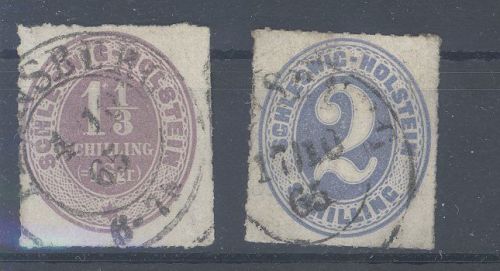 Schleswig Holstein Michel Nummer 10-11 aus Freimarken 1865 gestempelt