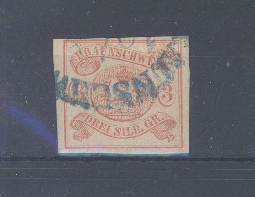 Braunschweig Michel Nummer 3, 3 Sgr. Freimarke 1852 gestempelt