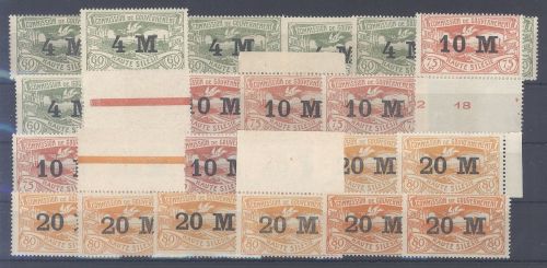Dt. Abstimmung Oberschlesien, 8 x Michel 41-43, Freimarken 1922 **