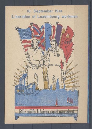 Dt. Bes. 2. WK Luxemburg, Befreiungskarte 1944 aus Letzeburg