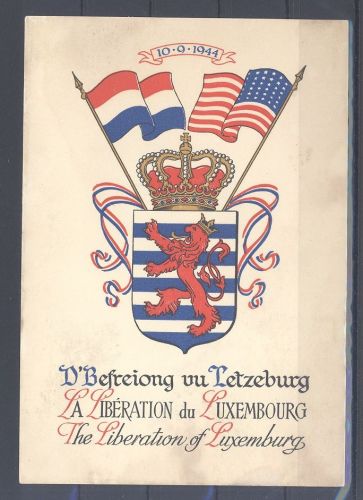 Dt. Bes. 2. WK Luxemburg, Befreiungskarte 1944 aus Letzeburg