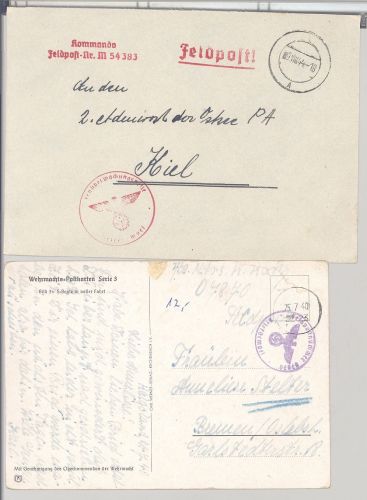 Dt. Feldpost 2. WK, Brief 1944 24. Schnellboot Flotille FP Nr. M54383
