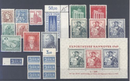 Bizone Michel Nummer 69-72 und 101-10 incl. Block 1 komplett **