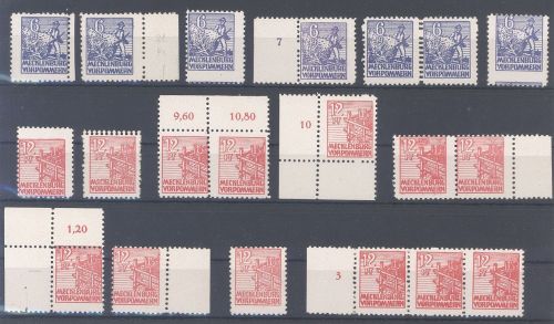 SBZ, ** Posten Besonderheiten aus 29-40x, weisses Papier