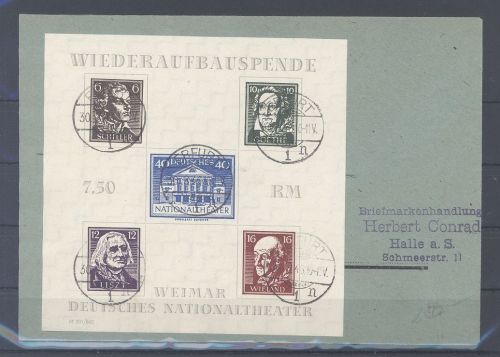 SBZ, Brief mit Block 3 B aus Erfurt