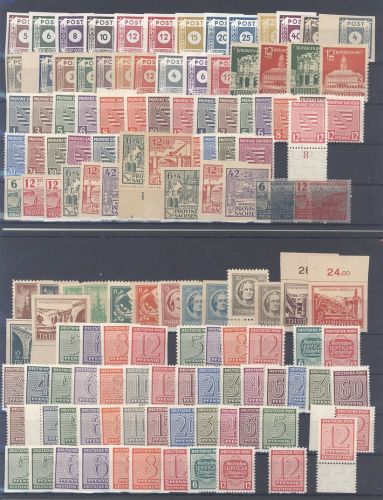SBZ, ** Posten aus Michel Nummer 42-137 auf 3 Steckkarten