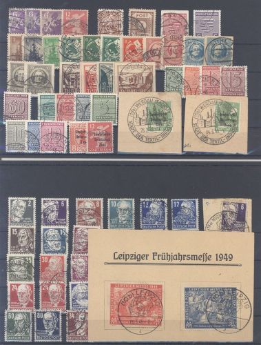 SBZ, umfangreicher gestempelter Posten auf 4 Steckkarten