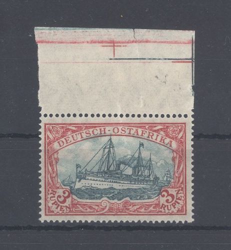 Dt. Kolonien Ostafrika Michel Nr. 39, 3 Rupie 1905-22 ** vom Oberrand