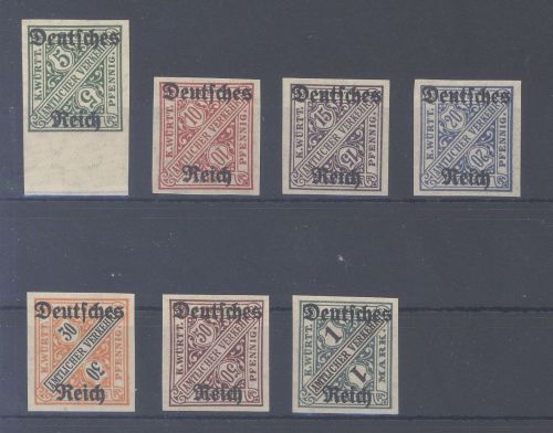 Dt. Reich Dienst Mi.Nr. 57-64, Freimarken 1920 U **, geprüft BPP