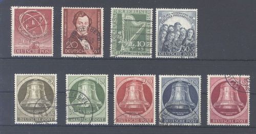 Berlin, gestempelter Posten aus 1950-51 auf Steckkarte