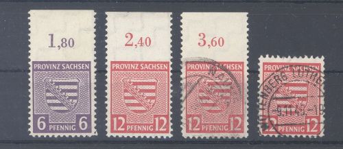 SBZ, kleiner **/gestempelter Posten Sachsen Postmeistertrennungen