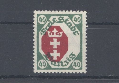 Danzig, 40 Pfg. Freimarke interessante Verzähnung des Innenbereichs *