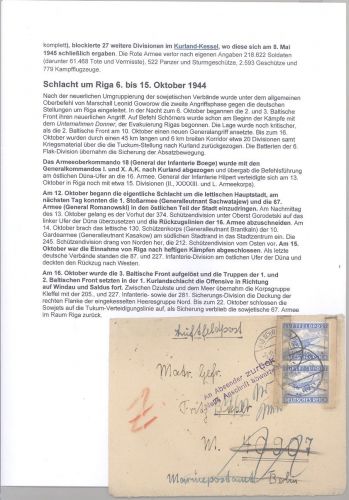 Dt. Feldpost 2. WK, FP LuPo Brief 1944 Schlacht um Riga FP Nr. 40907