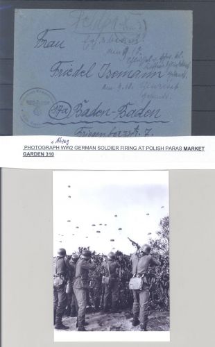 Dt. Feldpost 2. WK, Brief 1944 Fliegerhorst Köln Fotoabzug Market Garden