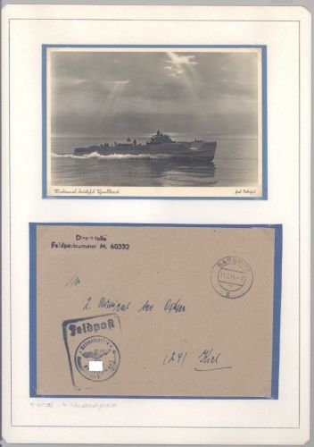 Dt. Feldpost 2. WK, Brief und Karte 11. Schnellboot Flottille M 60032