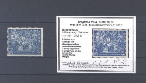 SBZ Michel Nummer 231b, 50 Pfg. Messe 1949 **, Befund BPP