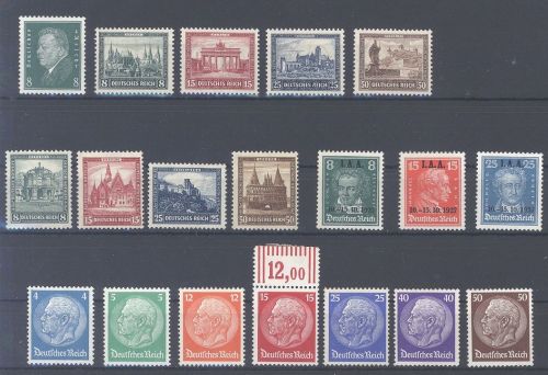 Dt. Reich, */** Posten besserer Sätze aus 1924-32 auf Steckkarte