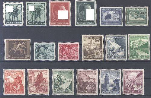 Dt. Reich, ** Posten aus 1938 auf Steckkarte