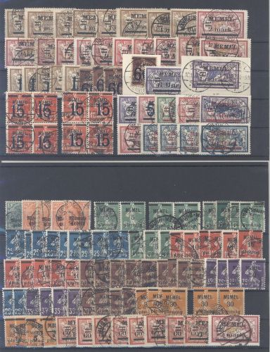 Memel, gestempelter Posten aus Freimarken 1922 auf 3 Steckkarten