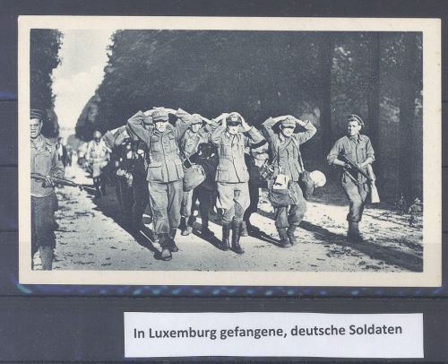 Dt. Bes. 2. WK Luxemburg, ungebrauchte AK gefangene deutsche Soldaten