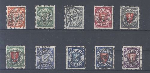 Danzig Dienst Michel Nr. 41-51, Dienst 1924 fast komplett gestempelt