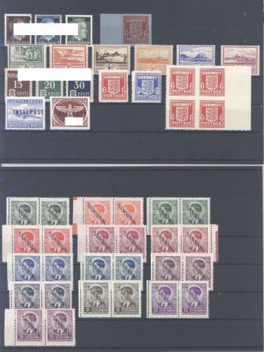 Dt. Bes. 2. WK, **/* Posten mit guten Werten auf 7 Steckkarten