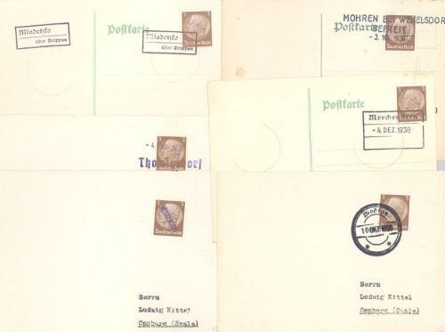 Dt. Bes. 2. WK Sudetenland, 75 Karten unterschiedliche Notstempel