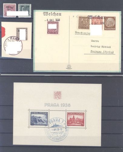 Dt. Bes. 2. WK Sudetenland, gestempelter Posten auf 2 Steckkarten