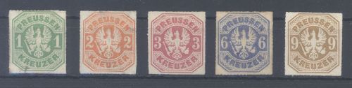 Preußen Mi.Nr. 22-26, Freimarken 1867 ungebraucht *