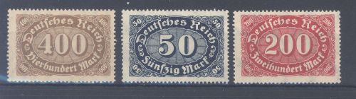 Dt. Reich Michel Nummer 222b, 246c und 248c **, geprüft BPP