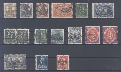 Dt. Reich, gestempelter Posten aus 1905-20 auf Steckkarte, geprüft