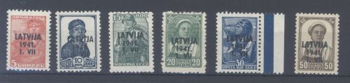 Dt. Bes. 2. WK Lettland Michel Nummer 1-6 **