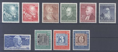 Bund, ** Posten besserer Werte und Sätze aus 1949-53