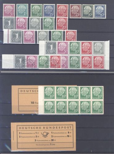 Bund, ** Posten Heuss mit auch 5 Markenheftchen