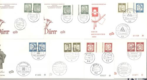 Bund, Dürer Freimarken Zusammendrucke auf FDC