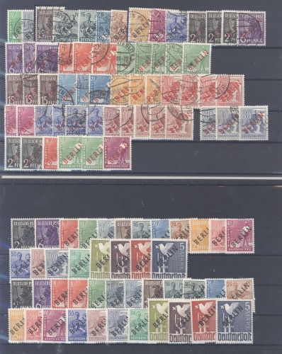 Berlin, umfangreicher Posten Aufdruckwerte auf 5 Steckkarten