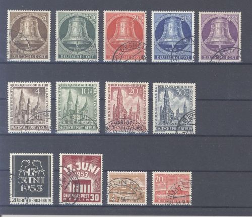 Berlin Michel Nummer 101-13, Jahrgang 1953 gestempelt