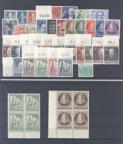 Berlin, ** Posten aus 1949-53 auf 2 Steckkarten
