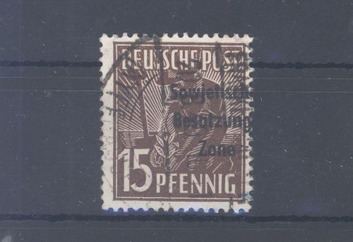 SBZ Michel Nummer 187b, 15 Pfg, Freimarke 1948 gestempelt, gp. BPP