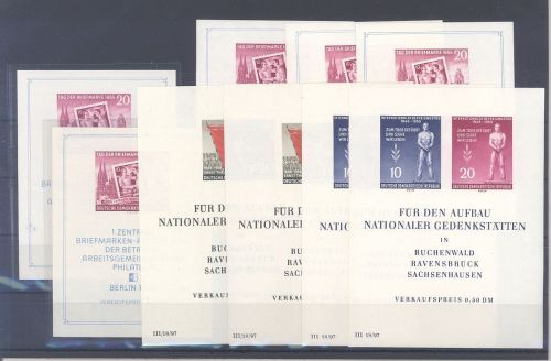 DDR, ** Posten Blöcke aus 1953-56 auf Steckkarte