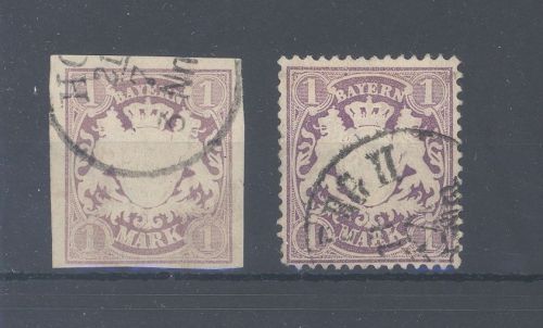 Bayern Michel Nummer 30-31, Freimarken 1874 gestempelt